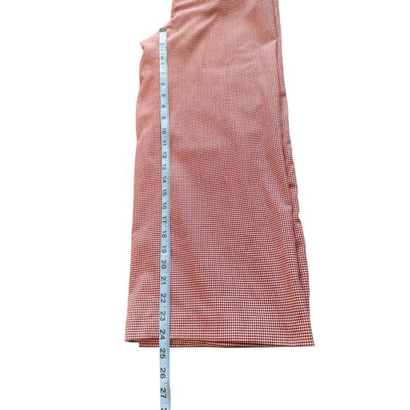 J. Jill Red Gingham Office Career Work Office Cropped Trouser Pants Size 10 - Picture 12 of 13